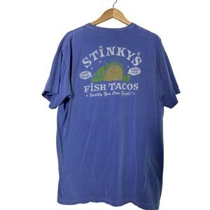 vintage y2k graphic tee stinkys fish tacos
